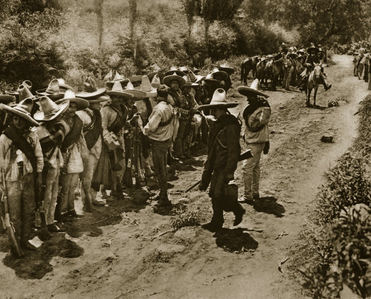 Zapatistas，c.1914（bw照片） 作者 瓦尔加斯