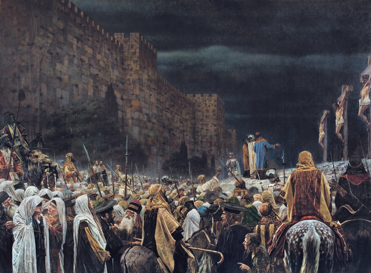 罗马人被钉十字架，1887年 作者 瓦西里·瓦西里耶维奇（Vasili Vasilievich Vereshchagin）