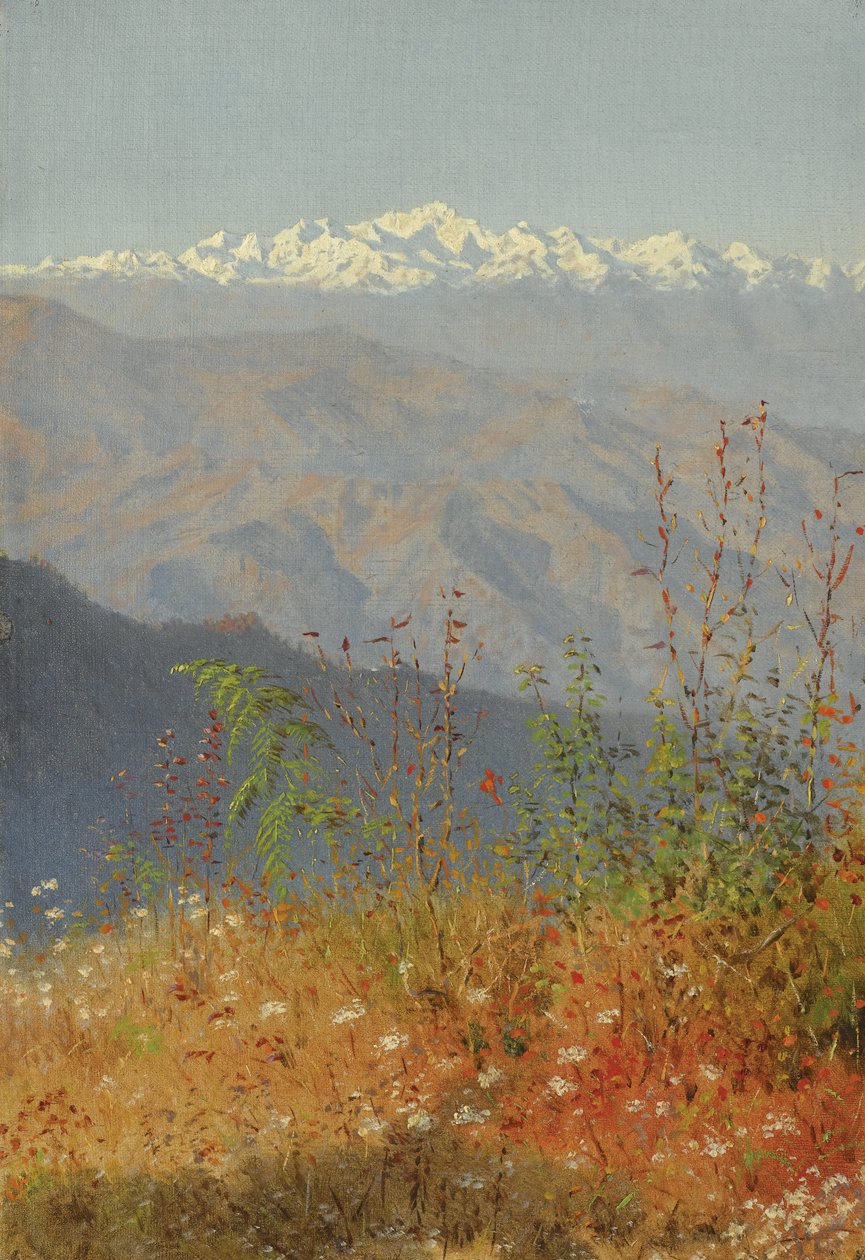 喜马拉雅山的日落，1879年 作者 瓦西里·瓦西里耶维奇（Vasili Vasilievich Vereshchagin）