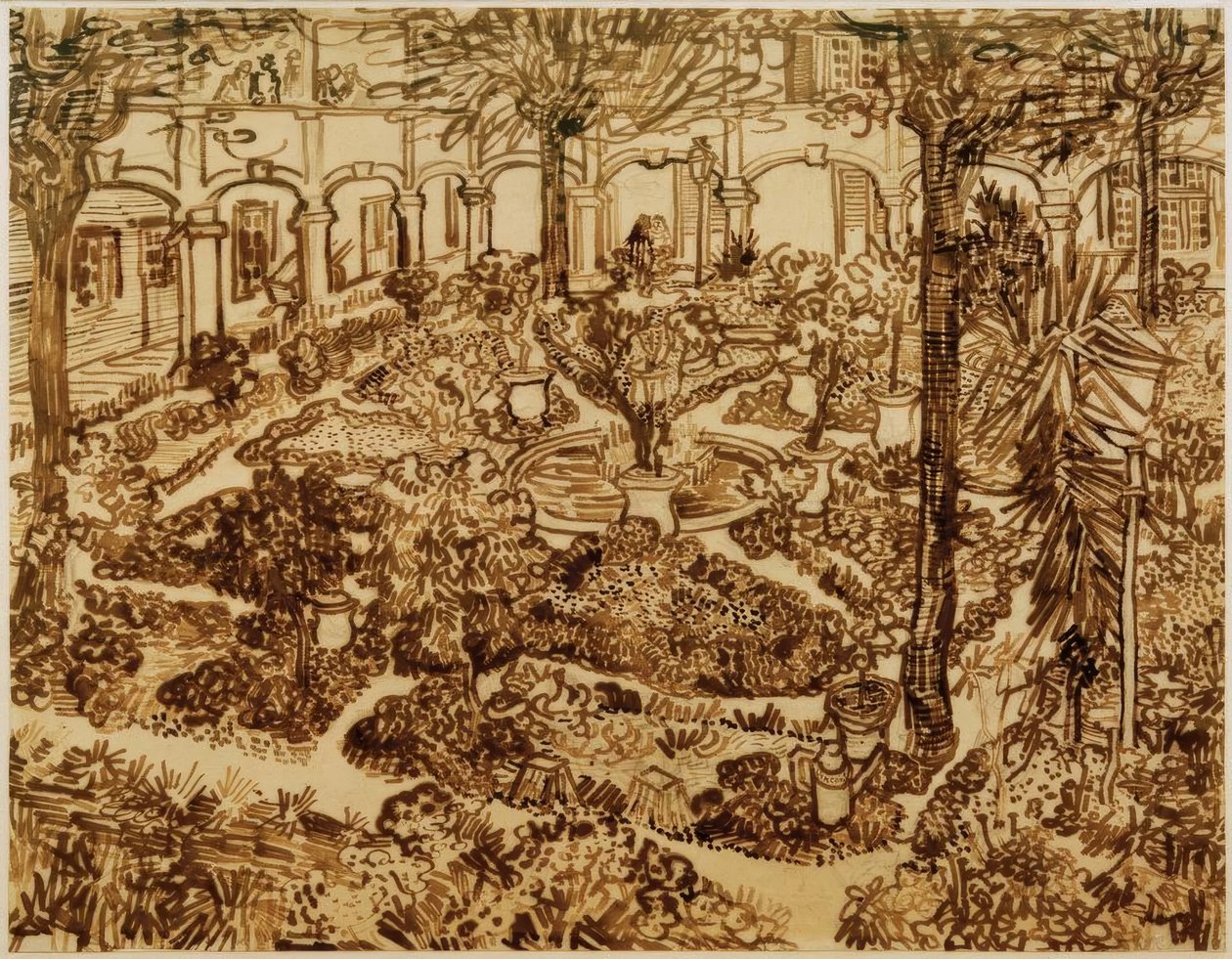 医院花园 作者 文森特·梵高