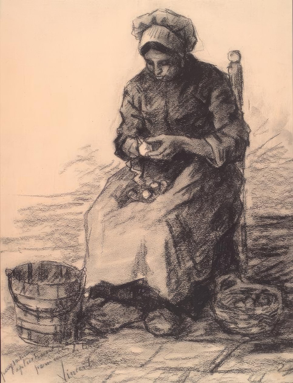 Kartoffelschälerin 作者 文森特·梵高