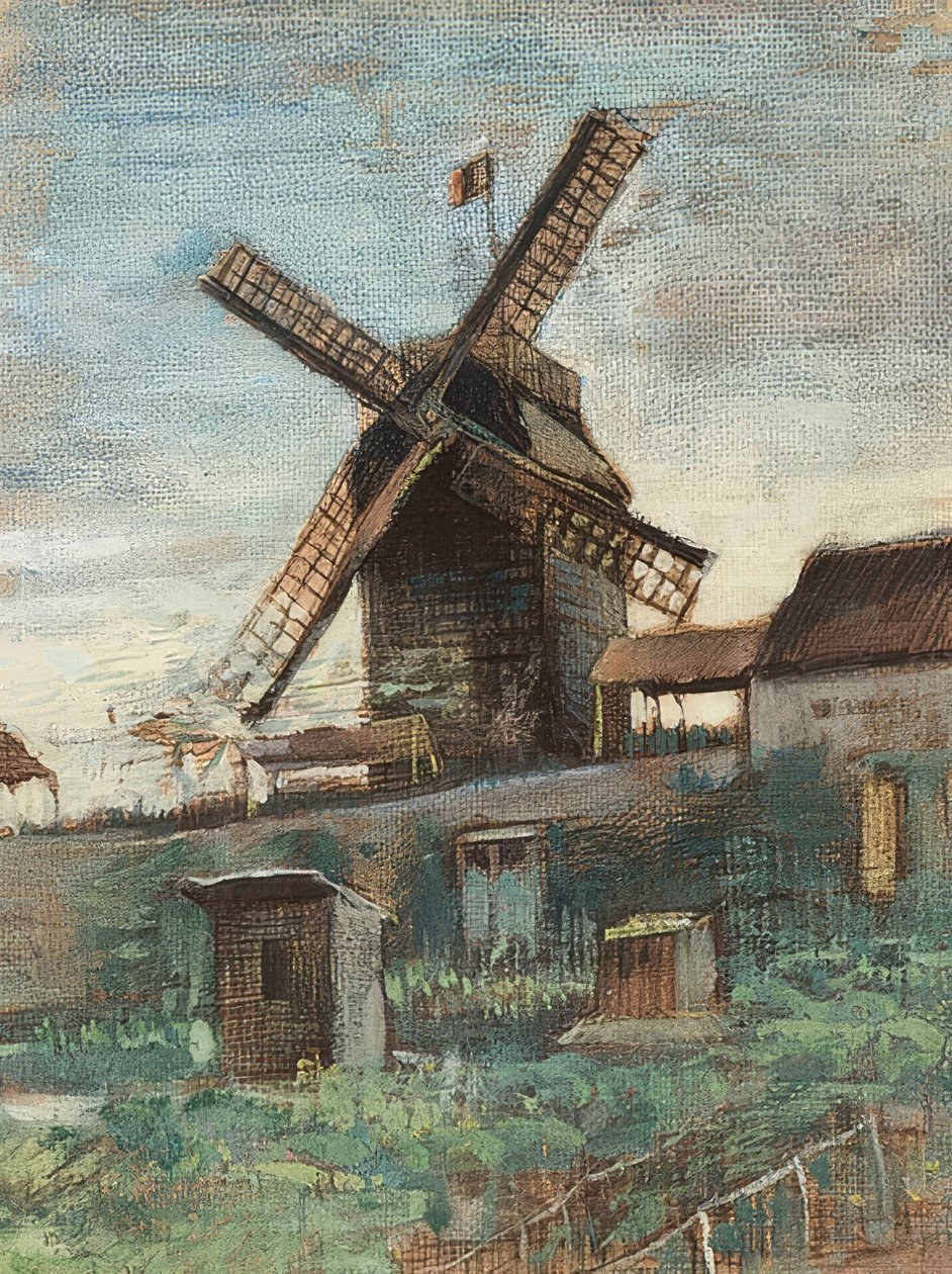 Le Moulin Le Blute-fin。 1886年 作者 文森特·梵高
