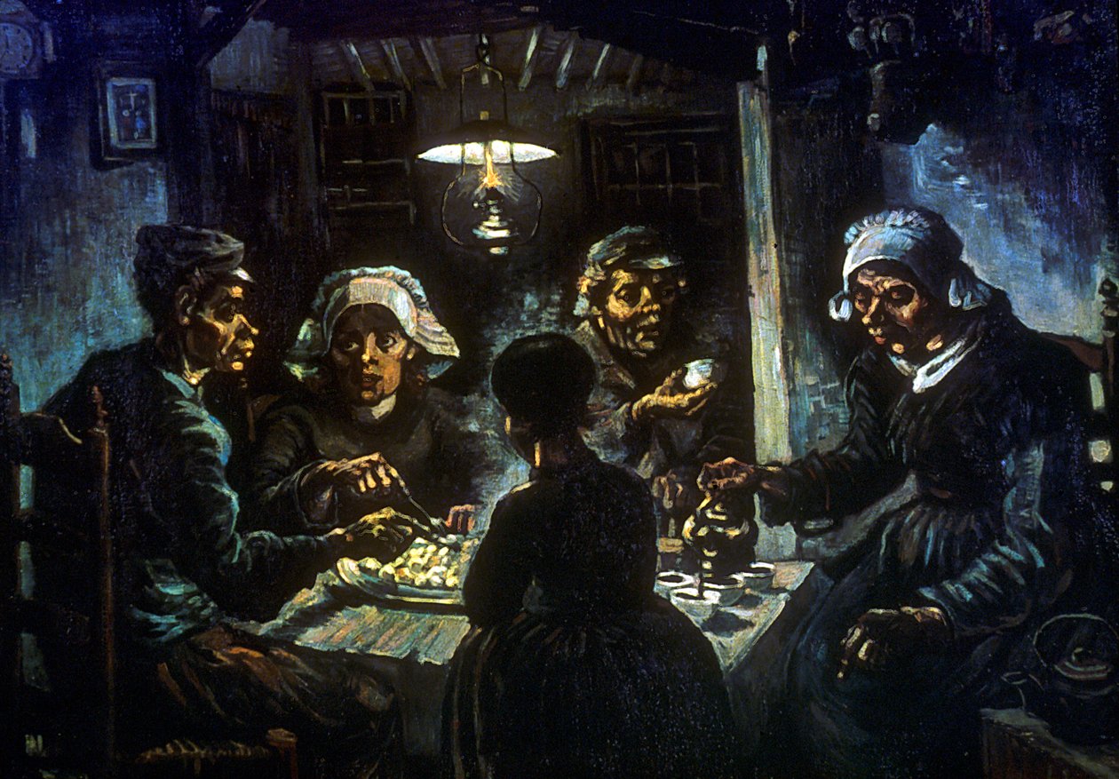 吞噬马铃薯的人，1885年 作者 文森特·梵高