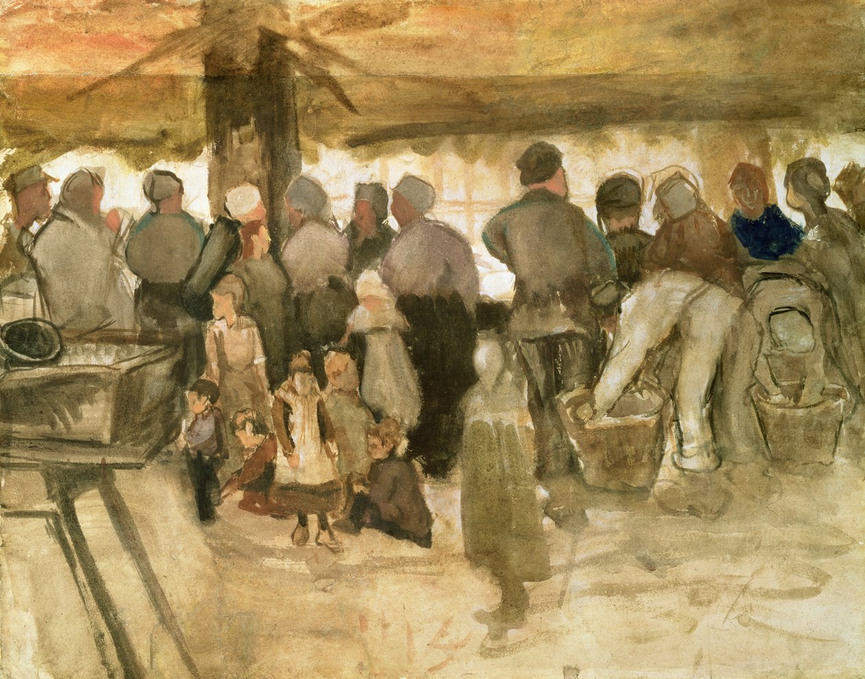 马铃薯市场，1882年 作者 文森特·梵高