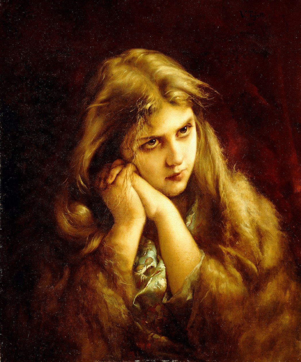 沉思的时刻，1882年 作者 维吉里奥·托耶蒂（Virgilio Tojetti）