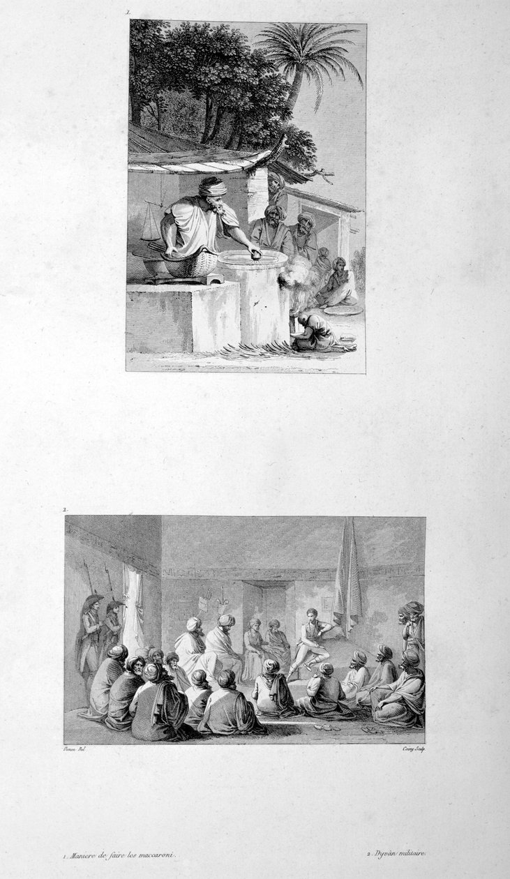 制作通心粉和军事会议，1802年 作者 天才天龙