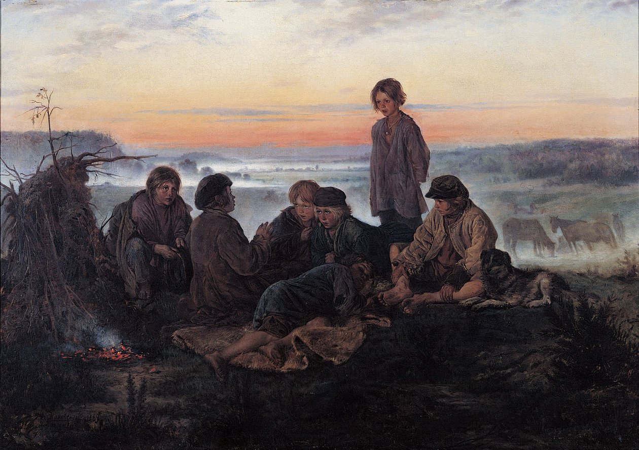 Bezhin Lea，1869年 作者 弗拉基米尔·埃戈罗维奇·马科夫斯基