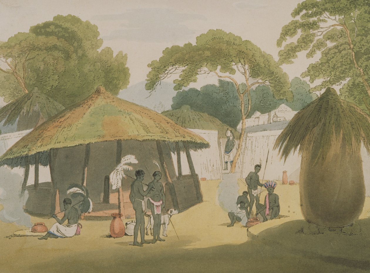 非洲村，1806年出版（石版画） 作者 亚历山大·W