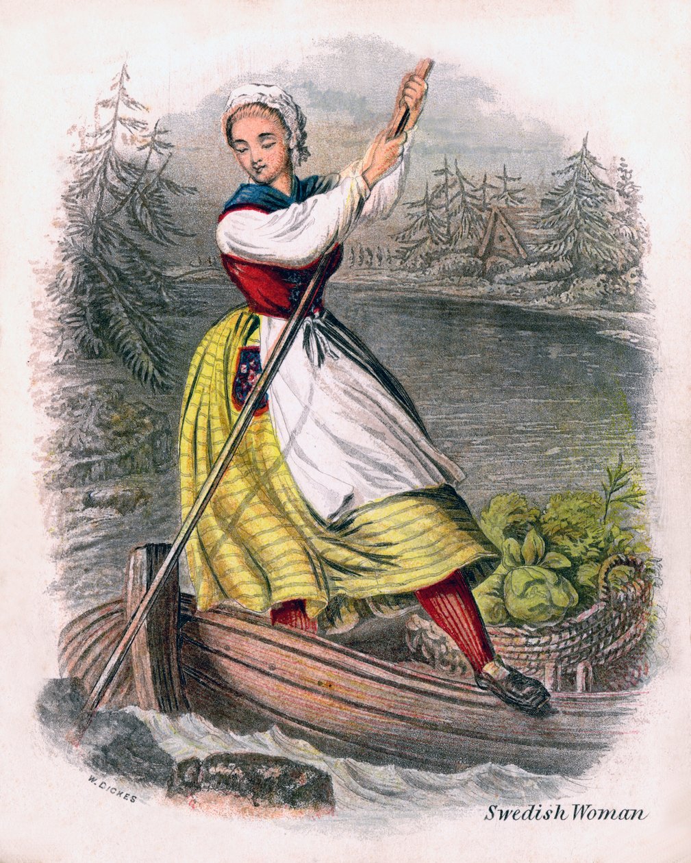 瑞典女子赛艇，1809年。 作者 狄克斯