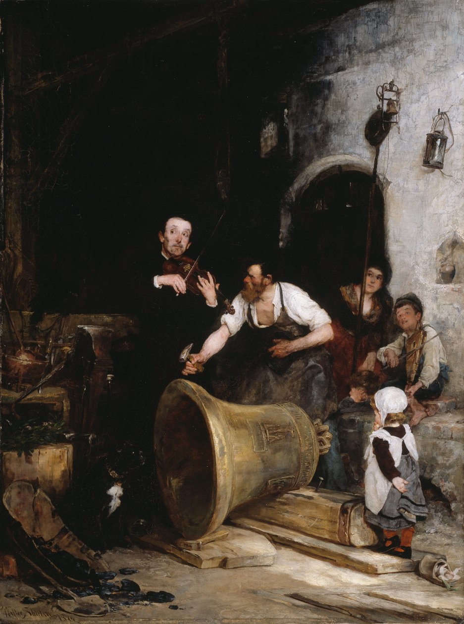 鸣钟》，1874年。 作者 沃尔特·斯劳（Walter Shirlaw）