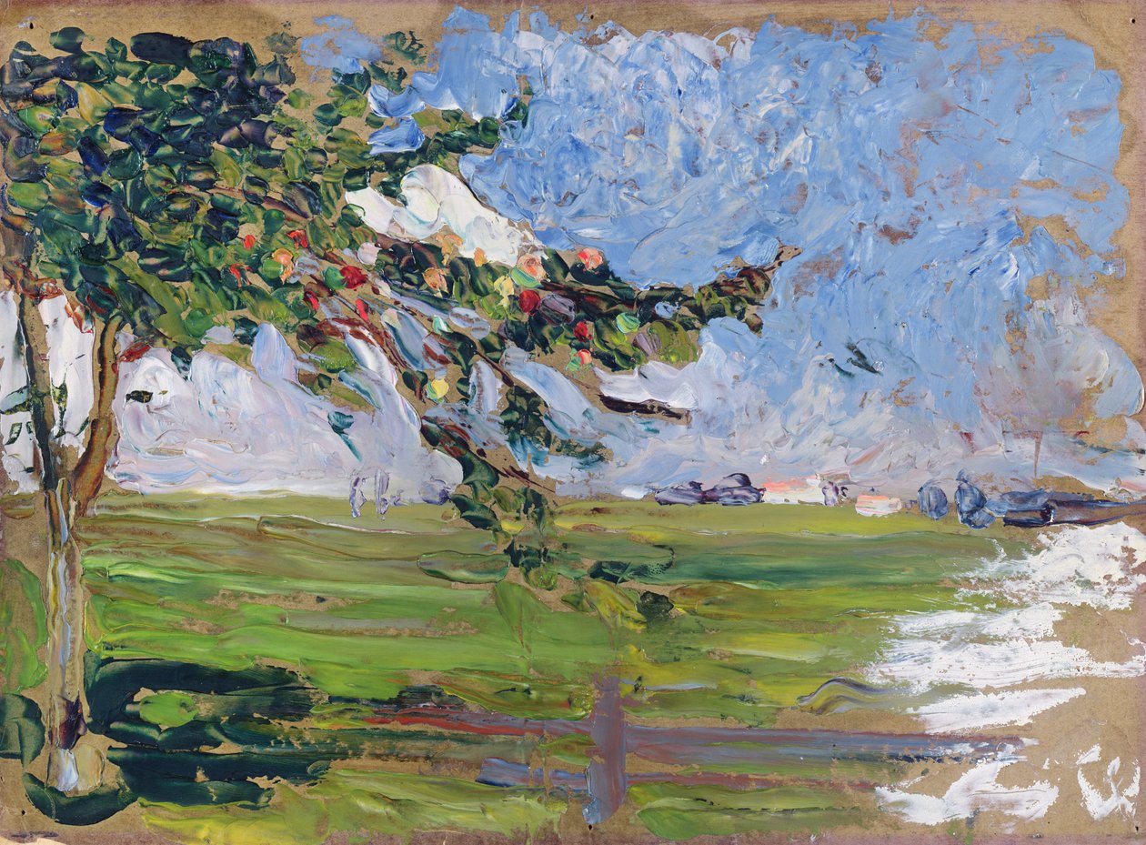 景观与苹果树，1906年 作者 瓦西里·康定斯基