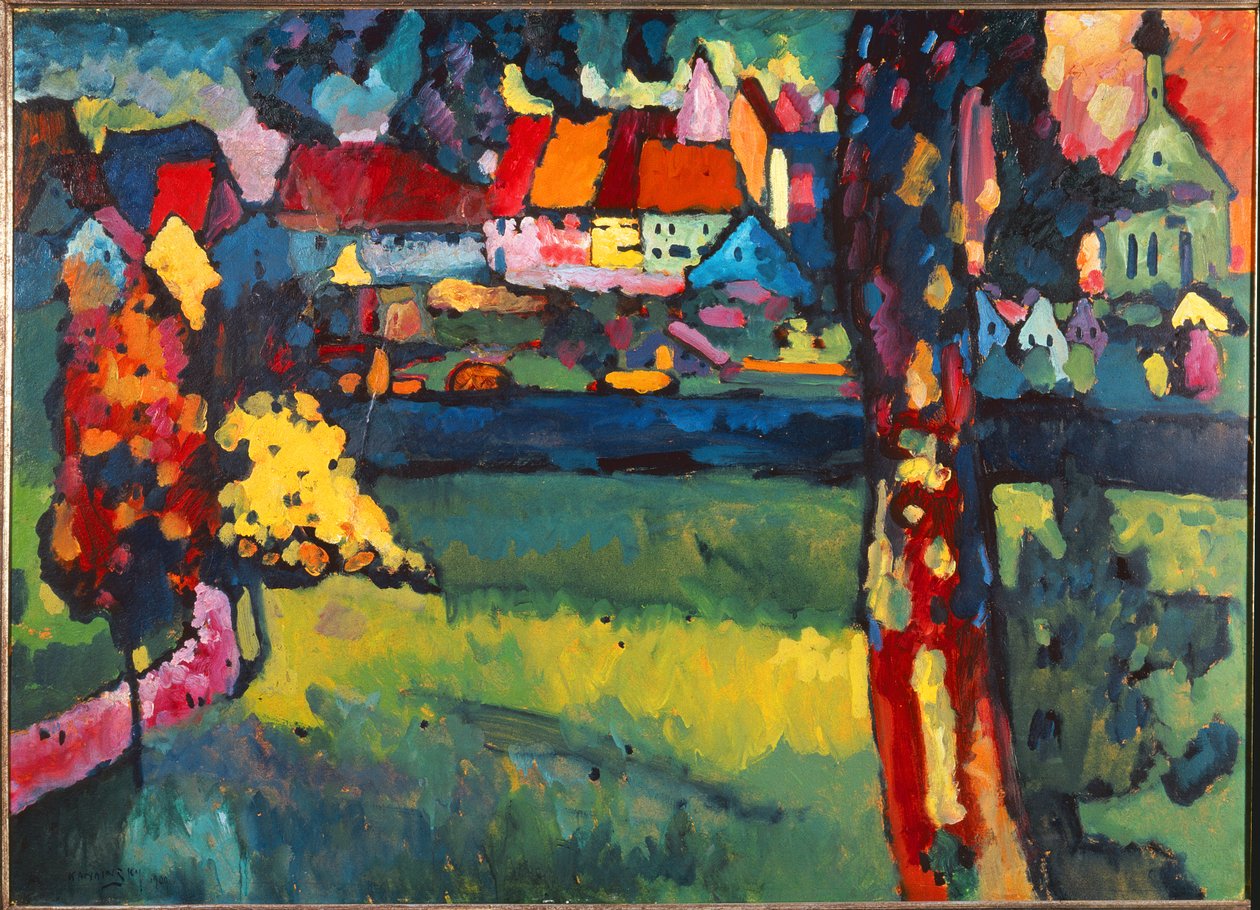 穆尔瑙，1909年（石油） 作者 瓦西里·康定斯基