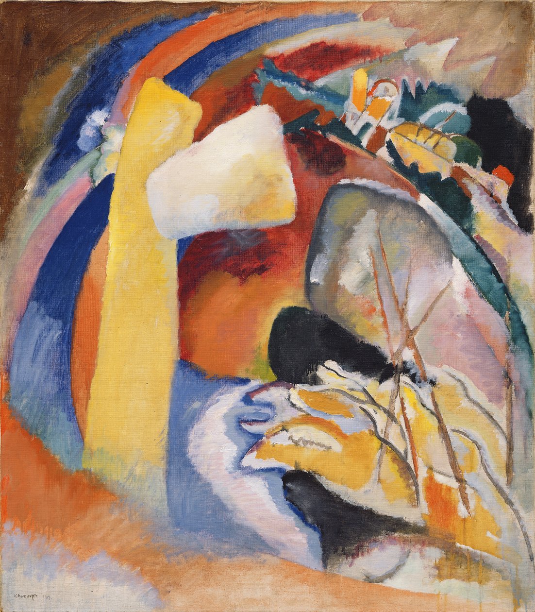 1913年白色绘画研究 作者 瓦西里·康定斯基
