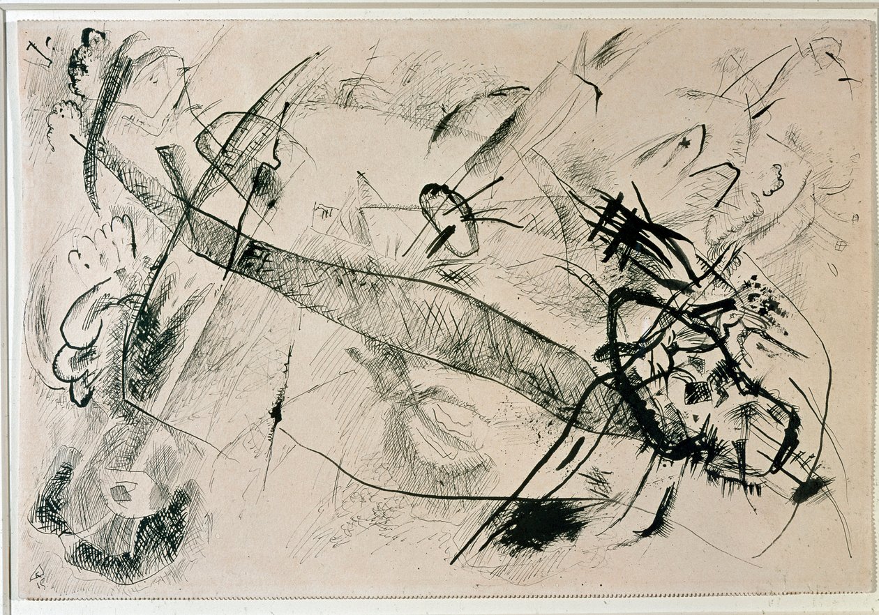 Vassily Kandinsky（或Wassily Kandinski或Kandinskij，1866-1944）的无题绘画。 1915年纽约现代艺术博物馆 作者 瓦西里·康定斯基