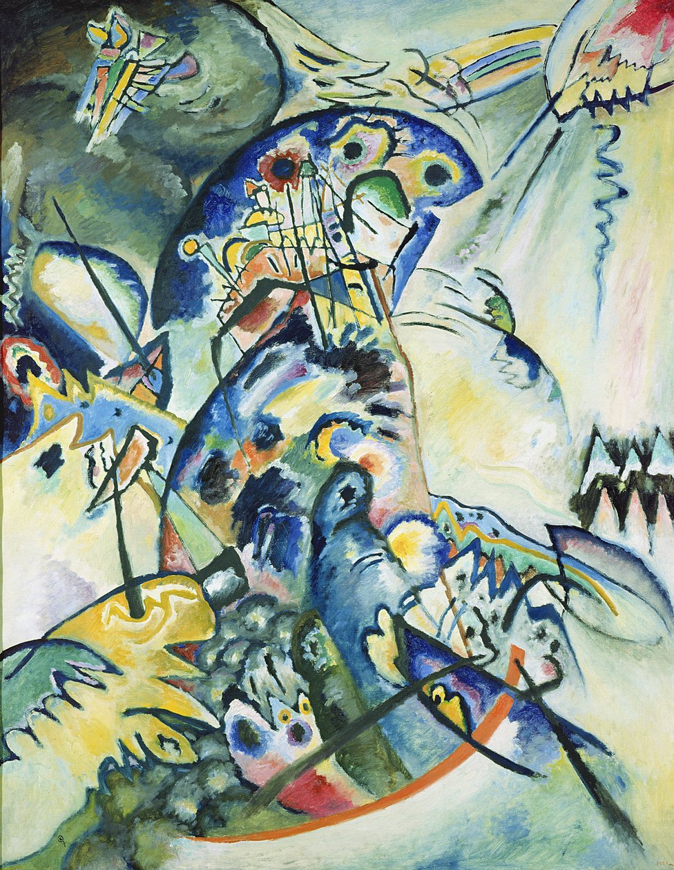 Blue Comb，1917 作者 瓦西里·康定斯基