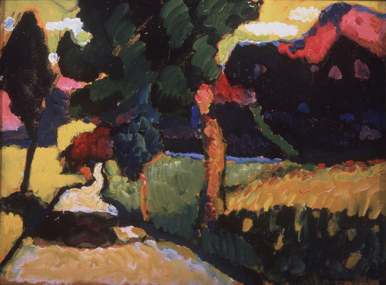 夏日风景，1909年 作者 瓦西里·康定斯基