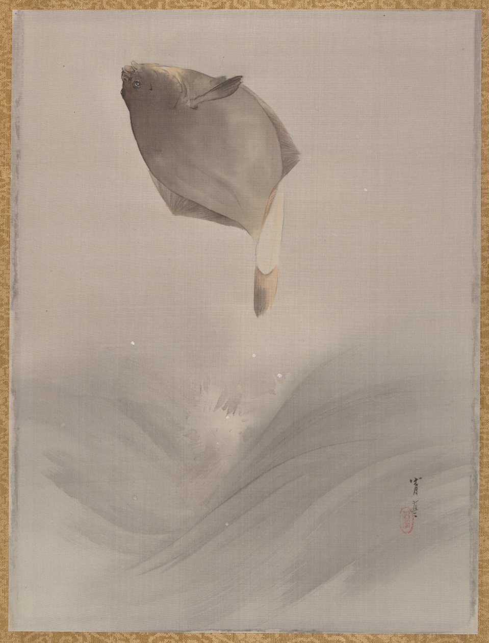 跳鱼，约。 1887年。 作者 渡边页伊