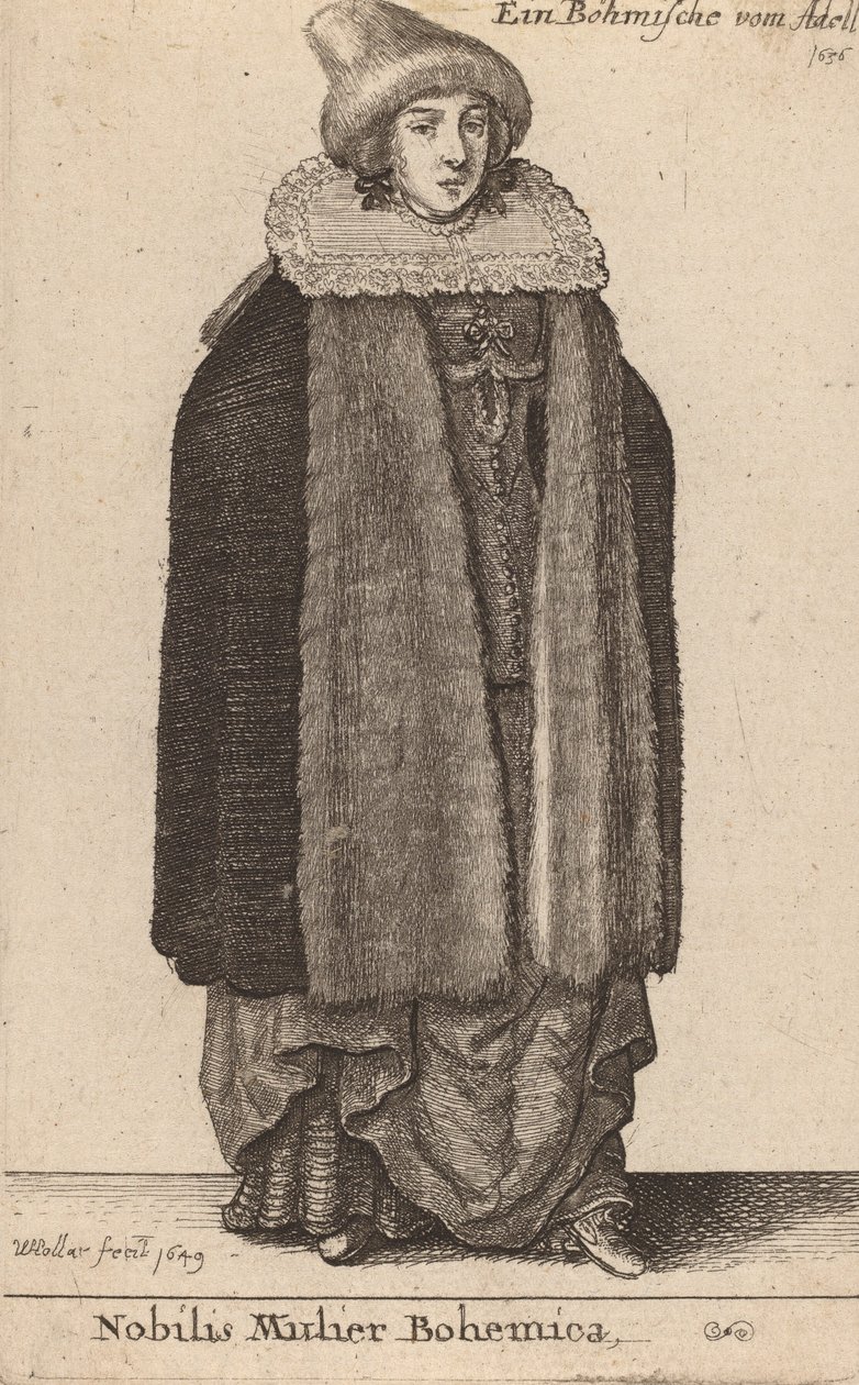 Nobilis Mulier Bohemica，1649年。 作者 瓦茨劳斯·霍拉尔
