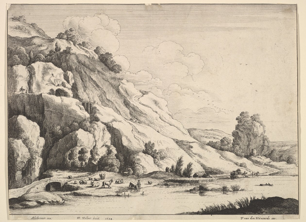 石桥，1649年。 作者 瓦茨劳斯·霍拉尔