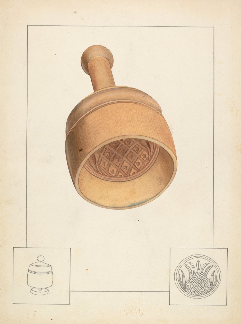 黄油模具，约1937年。 作者 威尔伯·赖斯