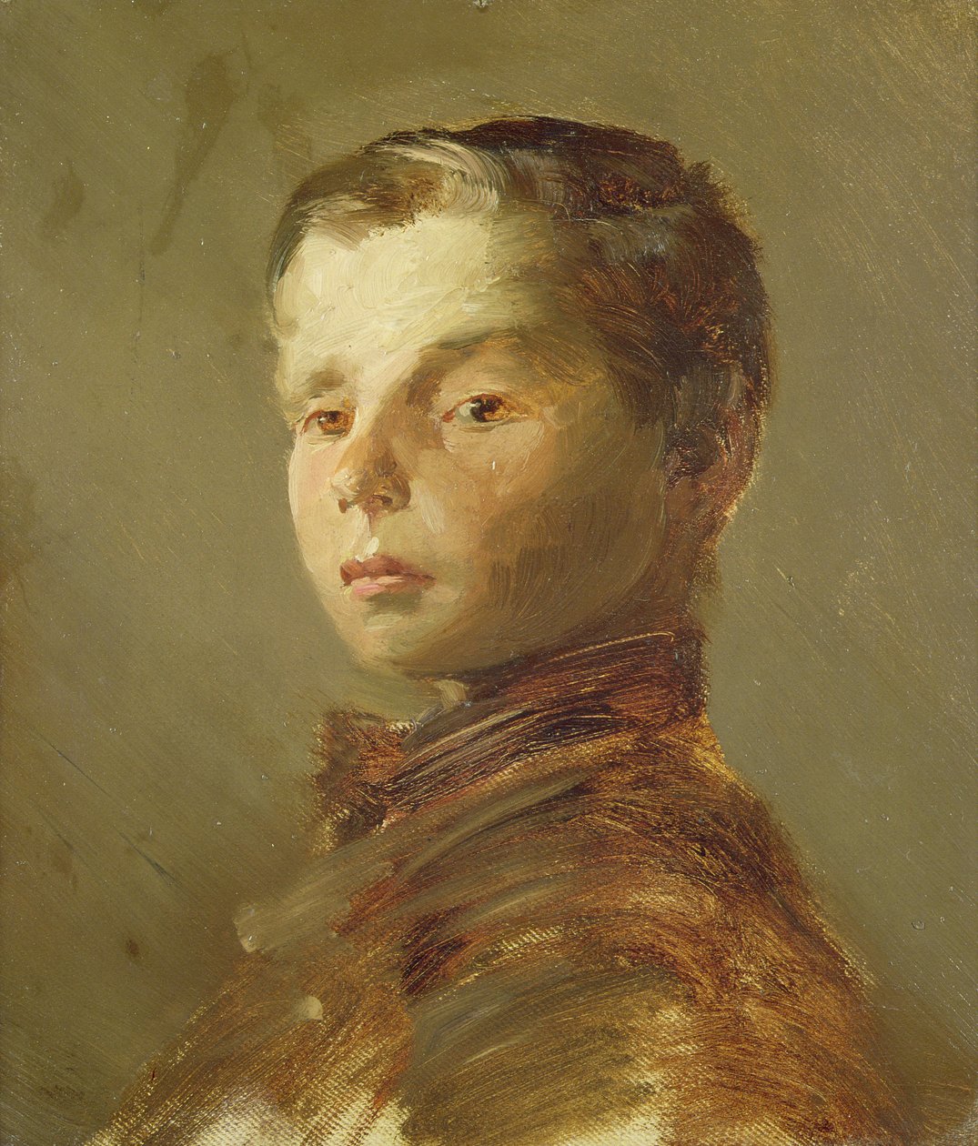 一个男孩的图片，1875年 作者 威廉·布希