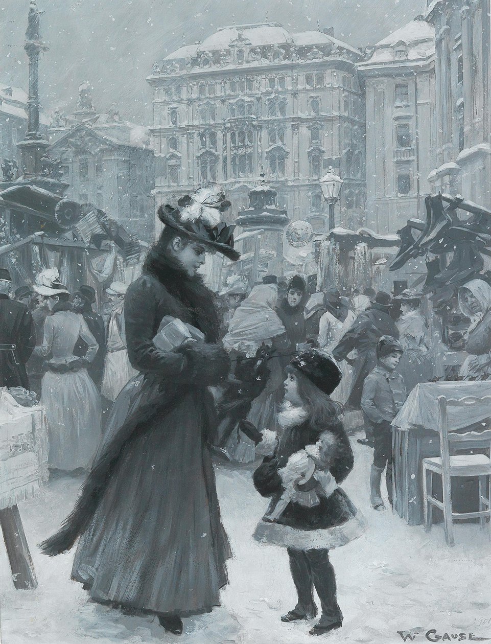 霍夫的圣诞集市，1901年。 作者 威廉·高斯（Wilhelm Gause）