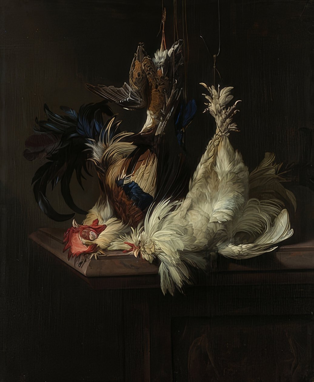静物与家禽。 1658 作者 威廉·范·阿尔斯特