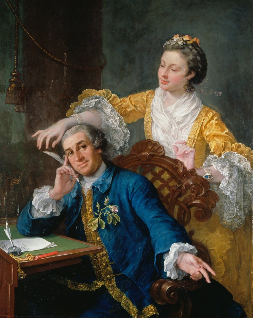 David Garrick（1717-79）和他的妻子Eva-Maria Veigel，La Violette或Violetti（1725年） 作者 威廉·霍加斯