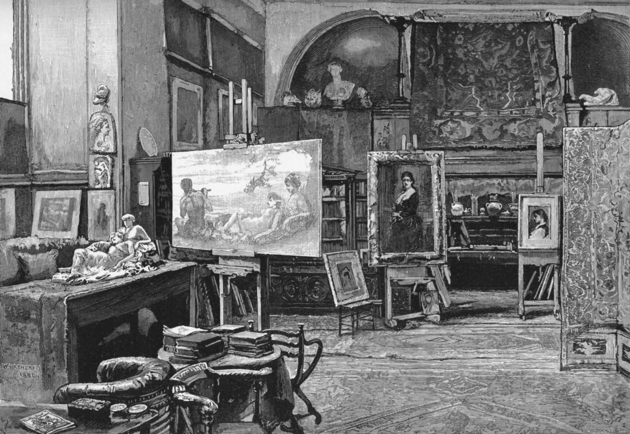 工作室，1896年 作者 威廉·哈瑟雷尔