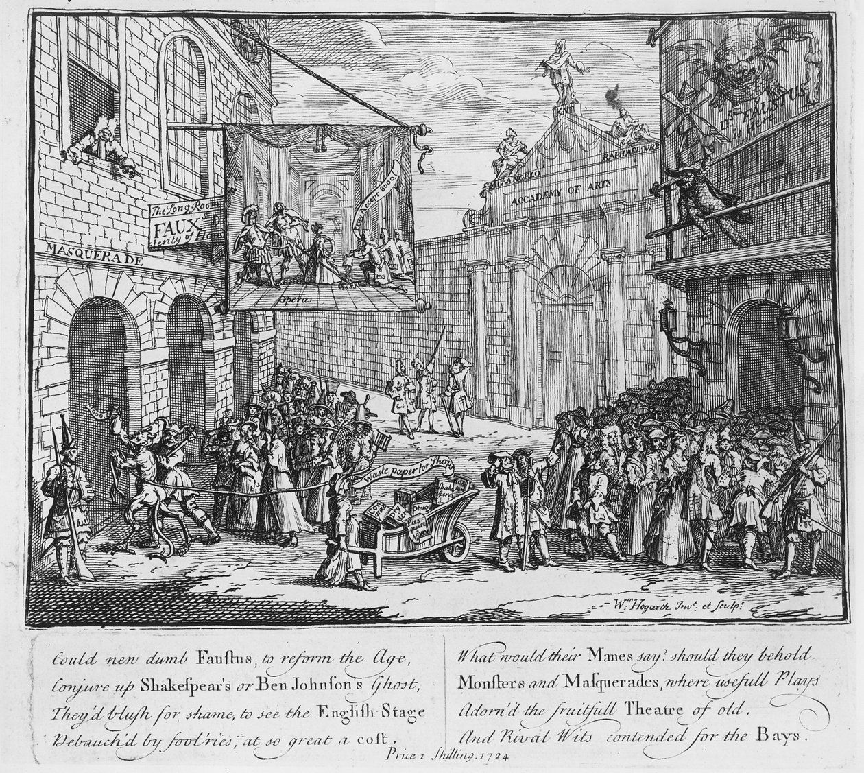 Masquerades and Operas，Burlington Gate，1724 作者 威廉·霍加斯