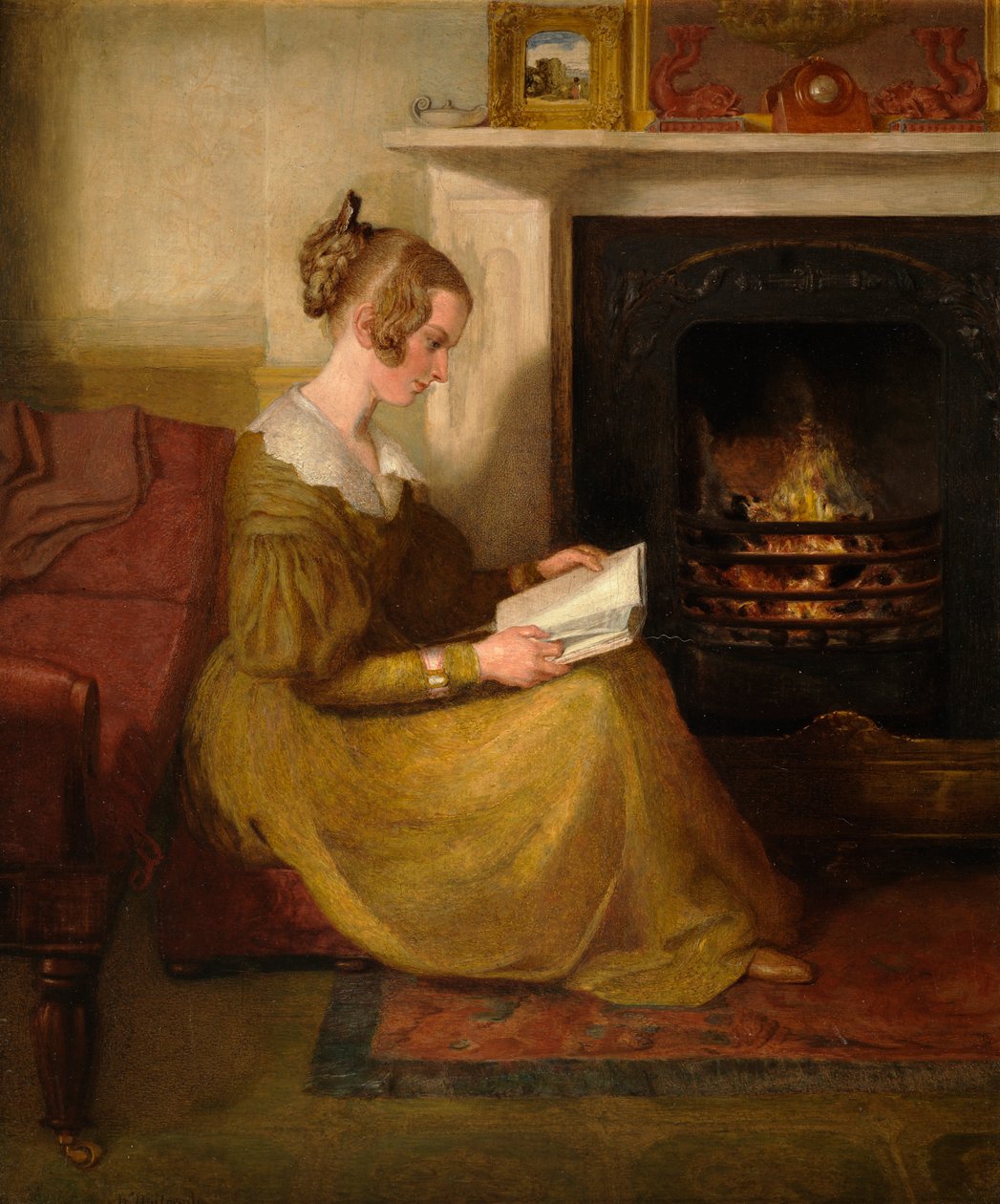 炉边阅读》，约1825年 作者 威廉·穆雷迪（William Mulready）