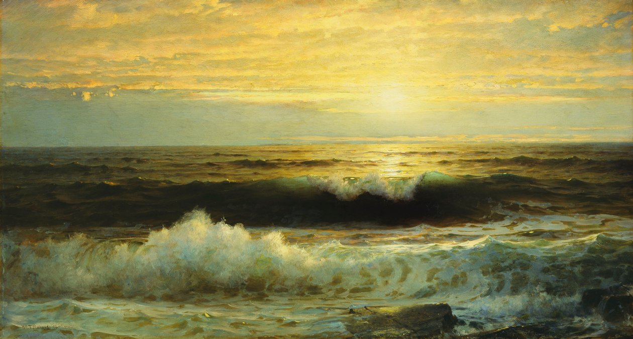 橙色夕阳渐弱，1897年 作者 威廉·特罗斯特·理查兹