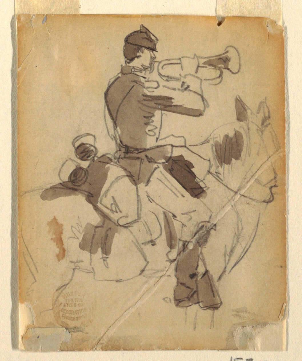 绘图，骑兵号手，1862 年 作者 温斯洛·荷马