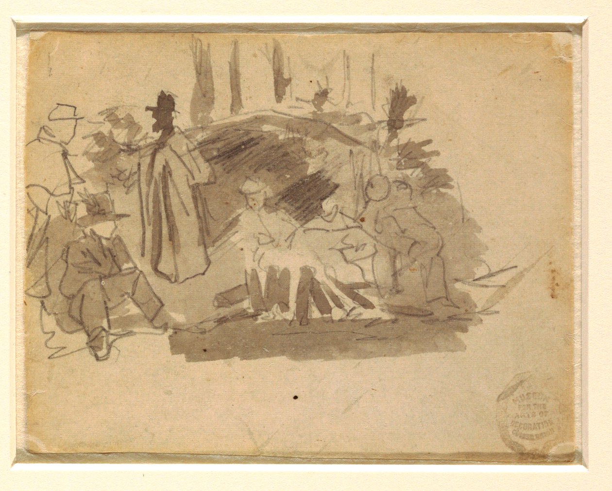 绘画，士兵露营，1862 年 作者 温斯洛·荷马