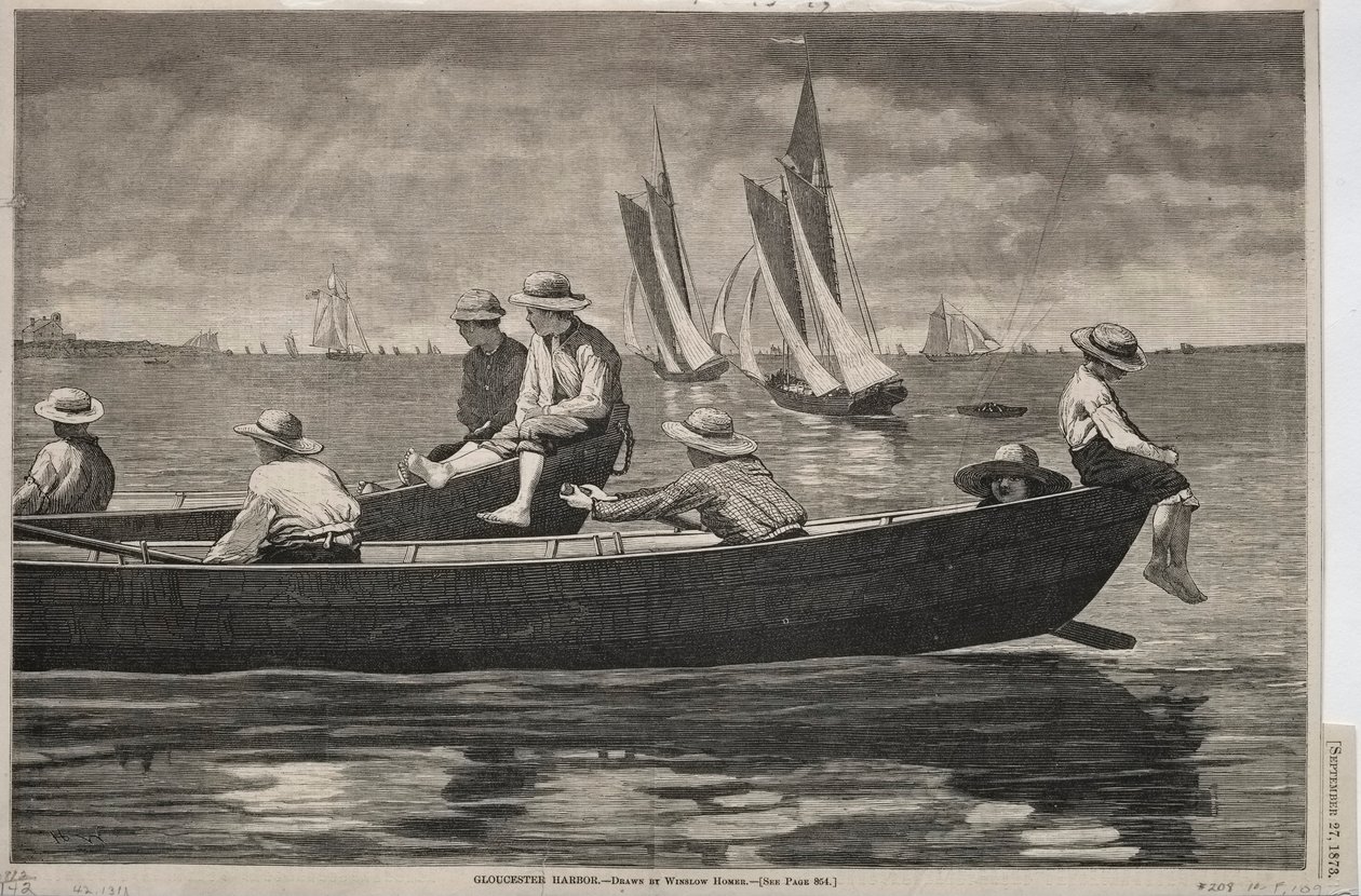 格洛斯特港，1873年。 作者 温斯洛·荷马