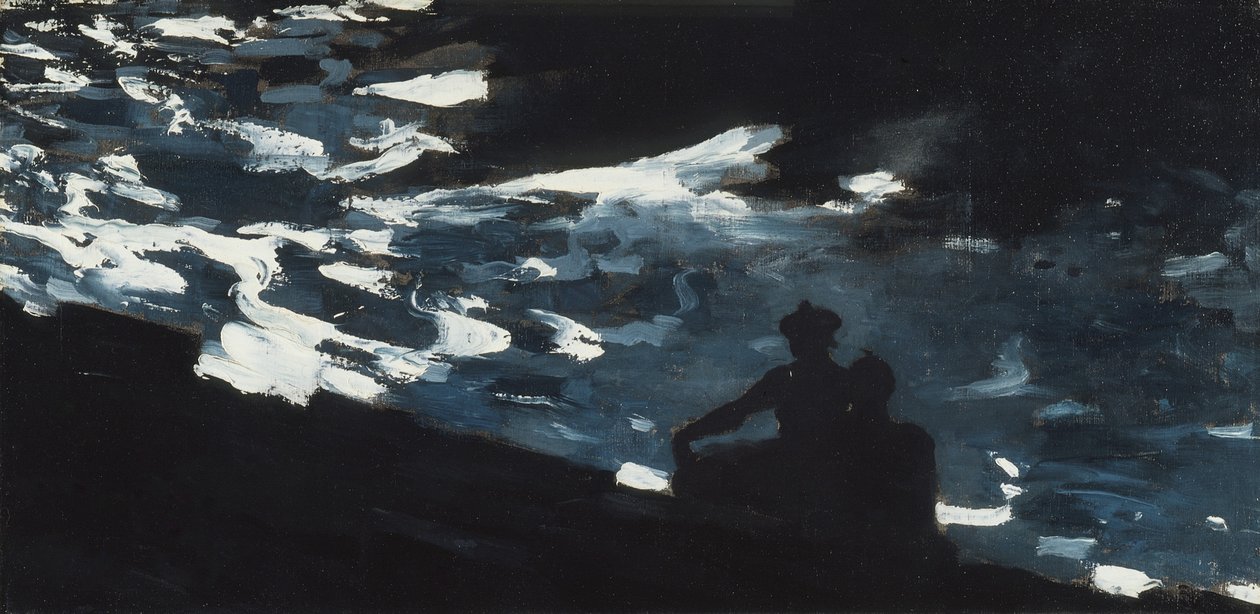 月光在水面上，c.1906 作者 温斯洛·荷马