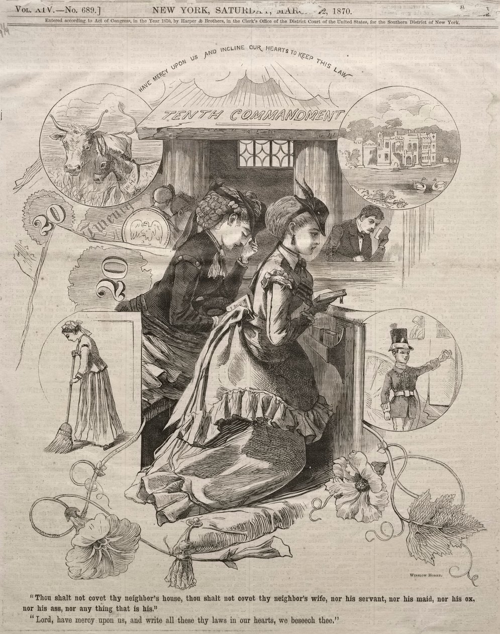 第十诫，1870年。 作者 温斯洛·荷马