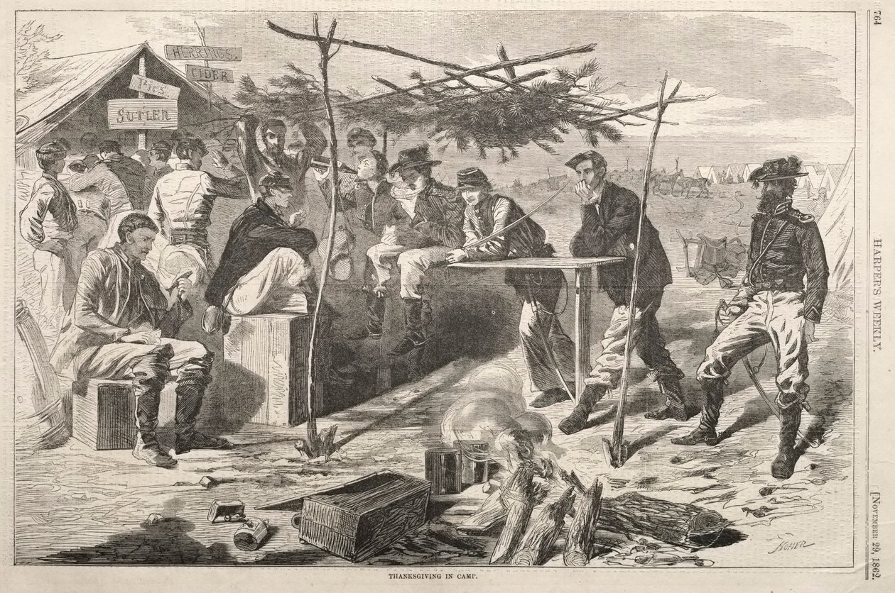 1862年在坎普感恩节。 作者 温斯洛·荷马
