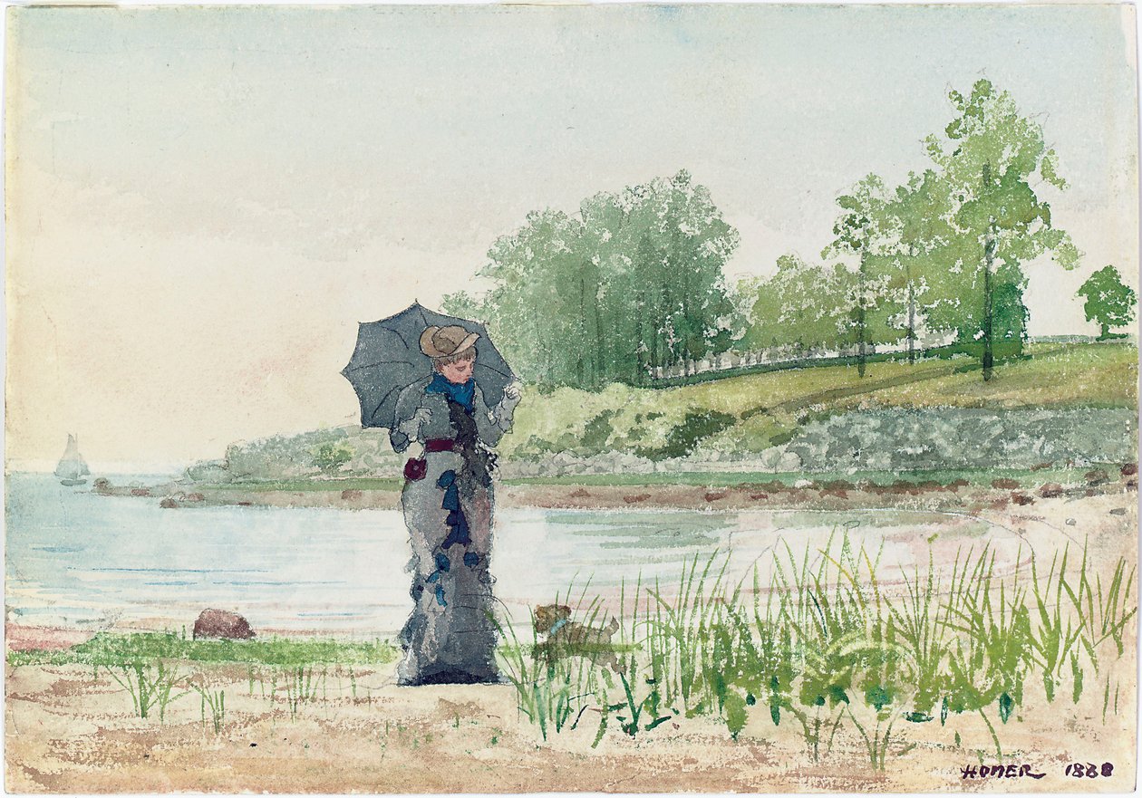 《年轻女子》，1880年 作者 温斯洛·荷马