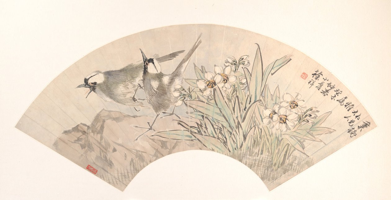 鸟和水仙，日期为1883年。 作者 徐翔