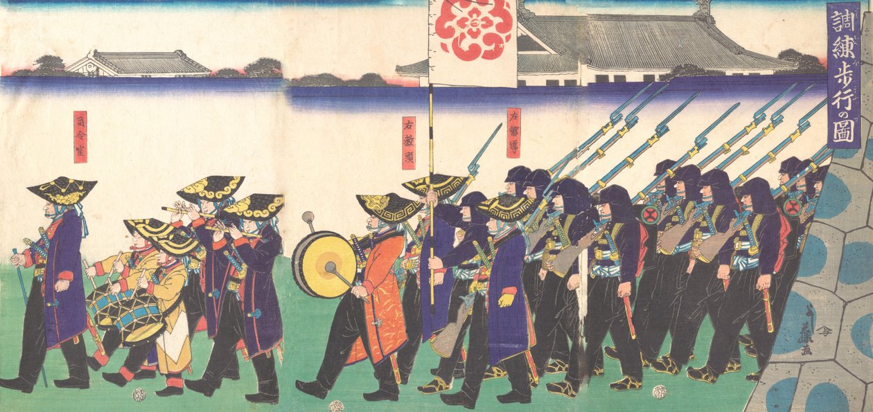 皇帝军队的阅兵式，1867年。 作者 吉藤