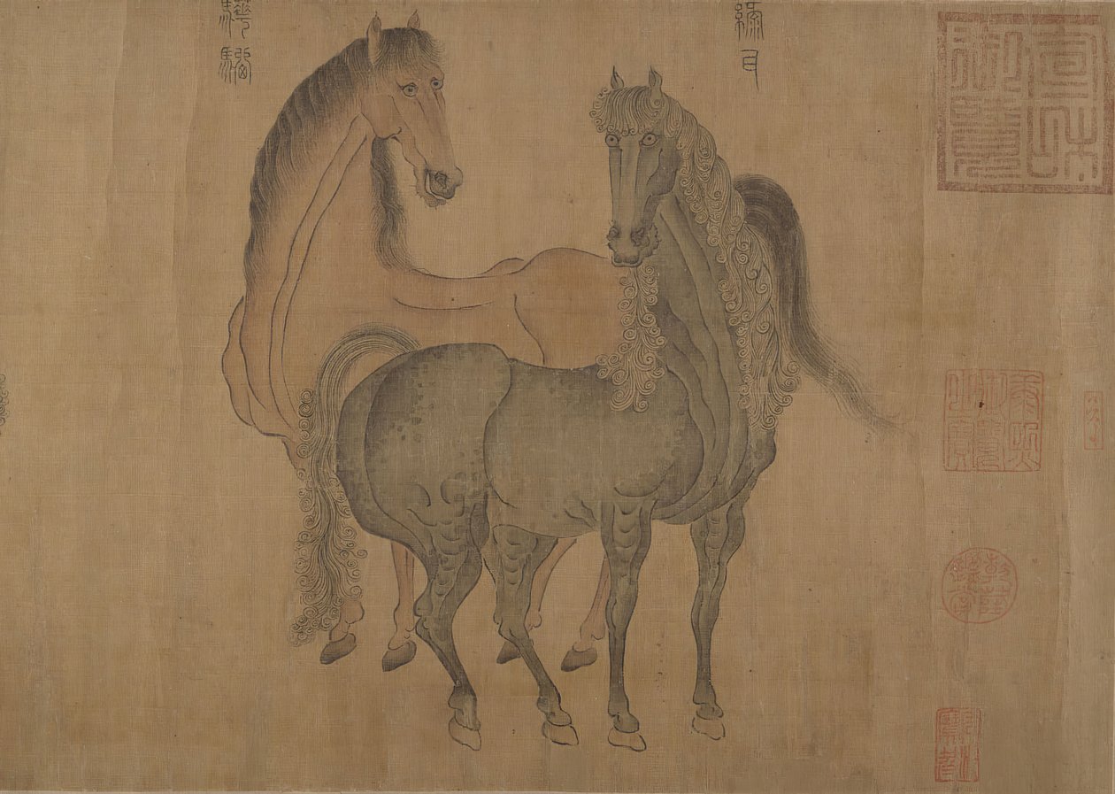 八匹马。 作者 赵孟福