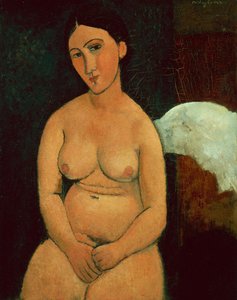 坐着的裸体，约1917年（布面油画
