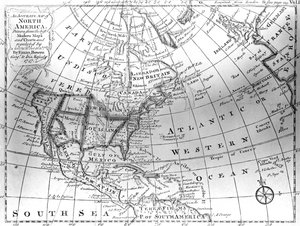北美地图，1747年