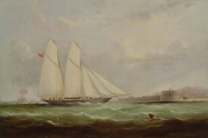 Schooner Yacht Esmeralda于1861年接近瑟堡