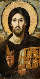 基督Pantocrator（面板上的encaustic）