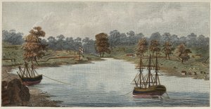 悉尼湾，1788年（手工彩色铜版画）