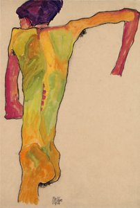 男性裸体，支撑自己，1910年