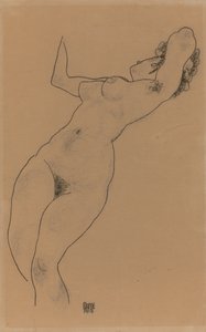 斜倚裸体说谎的行为，1918年