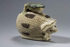 刺猬aryballos，Saite时期（彩陶）